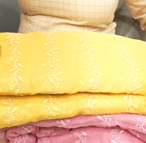 Running Material  - Net Cotta YELLOW    colour Search code 6502