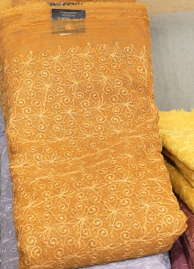 Running Material  - Net Cotta DUSTY YELLOW    colour Search code 6514