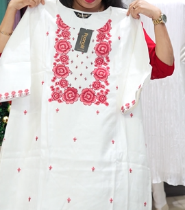 Kurta top - White shade Search code 7364