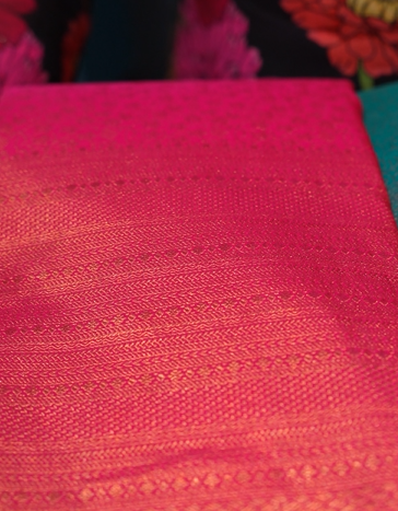 KANCHIPURAM SAREE - Rani shade Search code 7664