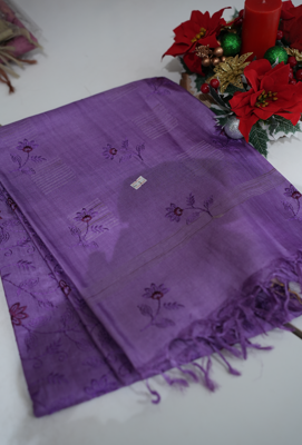 Tussar Saree -Lavender  shade Search code 1050