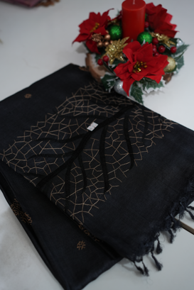 Tussar Saree -Black shade Search code 1051