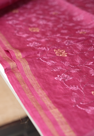 Tussar Saree -Pink shade Search code 1052