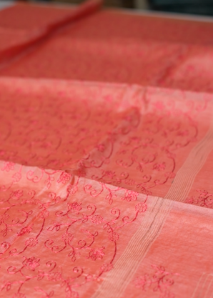 Tussar Saree -Orange shade Search code 1053