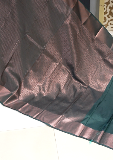 BROCADE SAREE-Bottle  Green Search code 6203