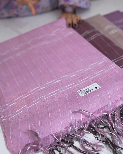 SEMI TUSSAR SAREE   -Light powder pink color Search Code 5113