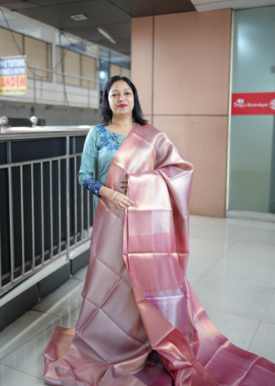 Pre booking Tissue Banarasi   saree -Pink color Search code 1000