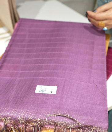 SEMI TUSSAR SAREE   -Dusty lavender color Search Code 1019