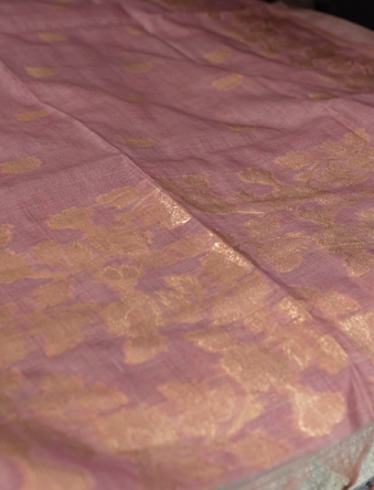 Banarasi sarees -  Onion pink color Search code 1504