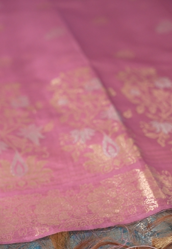 Banarasi sarees - Pink color Search code 1518