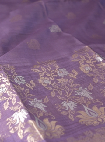 Banarasi sarees - Violet color Search code 1522