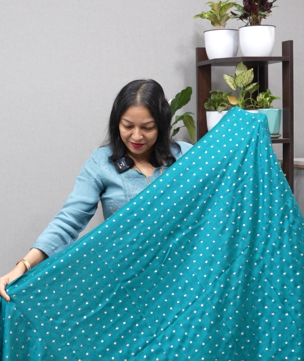 BUDGET FRIENDLY SAREES -Peacock blue shade  Search code 3905