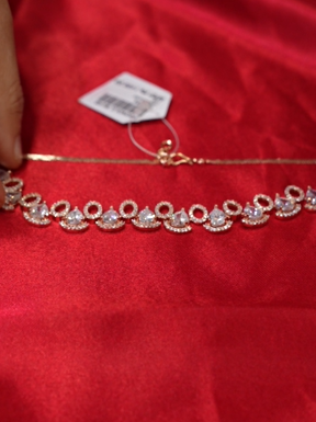 Necklace Set - AD stone rose gold color Search code 1004