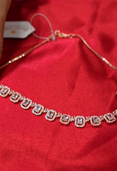 Necklace Set - AD stone rose gold color Search code 1005