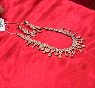 Necklace Set -black rhodium and  AD stones color Search code 1037