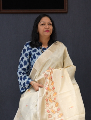Net Cotta Saree -Cream shade Search code 1603