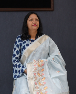 Net Cotta Saree -Blue  shade Search code 1604