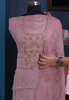 UNSTITCHED SALWAR SUIT SET-Dusty Pink shade Search code 7908