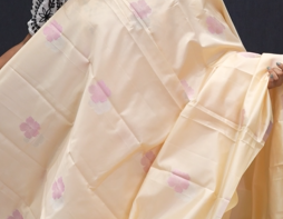 Semi Silk Saree -Cream color Search code 5905