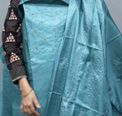 UNSTITCHED TUSSAR SUIT SET - Blue shade Search code 8903
