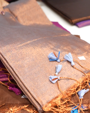 Tissue Silk Saree -Powder blue color Search code 4821