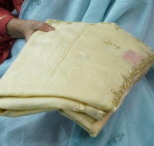 Fancy Saree -Baby yellow   color Search code 7148