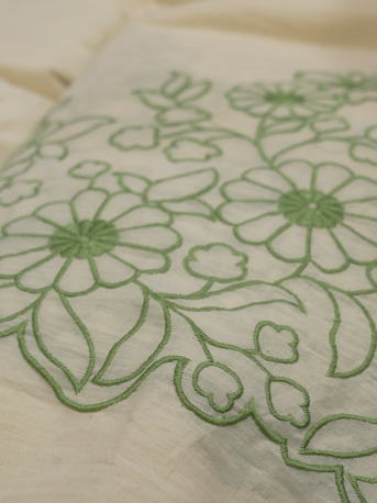 Running Material  - Cream And Mint Green color Search code 3802
