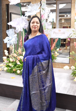 Buy Modal Saree Electric blue color Search code 2608 Online