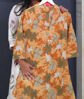 Kurta Top and Bottom   -Yellow green  color search code 9024