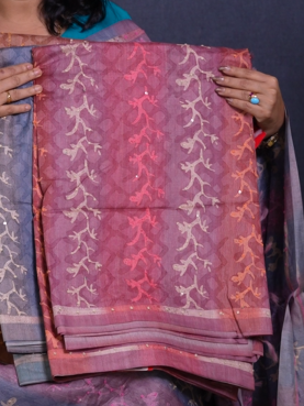 Semi Tussar Saree  - Onion shade  Search code 3627