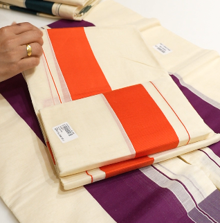 Set Mundu   -Orange   color Cotton  Search code 7301