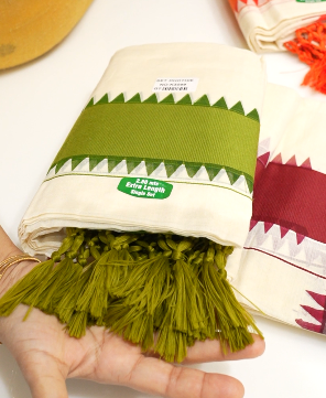 Set Mundu   -Green color Cotton  Search code 7306