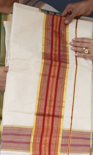 KERALA  SAREE  - Golden Bright Brown color -Cotton Search code 3026