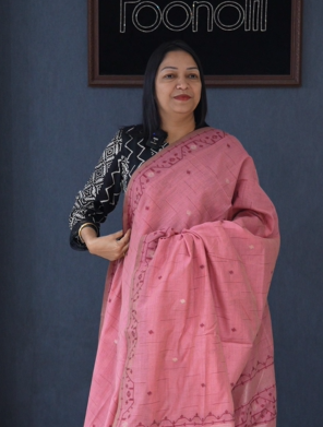 Soft chanderi saree -Onion shade  Search code 4023