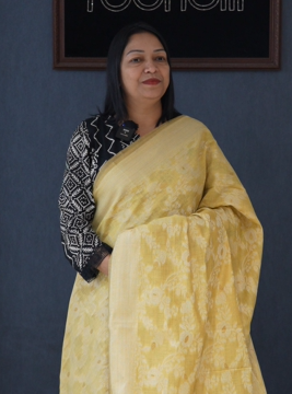 Soft chanderi saree -Baby yellow shade  Search code 4025
