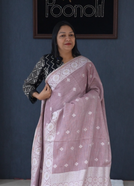 Soft chanderi saree -Mauve shade  Search code 4039