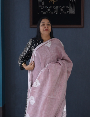 Soft chanderi saree -Dusty Pink shade  Search code 4044