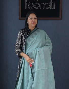 Soft chanderi saree -Blue  shade  Search code 4051