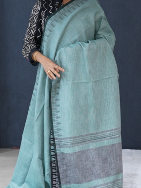 Soft chanderi saree -Dusty Green  shade  Search code 4054
