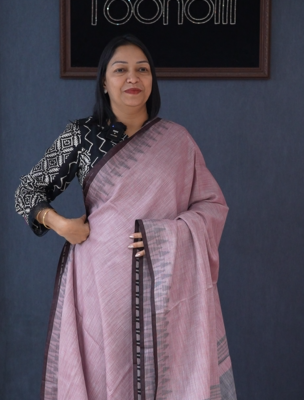 Soft chanderi saree -Mauve shade  Search code 4055
