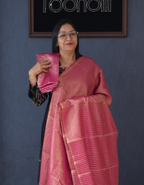 Tissue Saree- Pink Color search code 4090