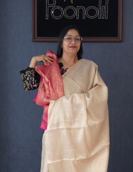Tissue Saree- Golden  Color search code 4091