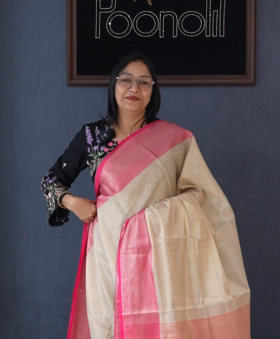 Tissue Saree- Golden Pink  Color search code 4095