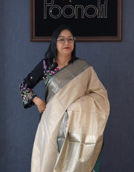 Tissue Saree- Golden Green Color search code 4096