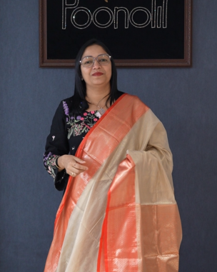 Tissue Saree- Golden Orange Color search code 4097