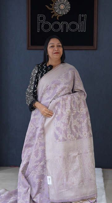 Soft chanderi saree -Lavender shade  Search code 4024