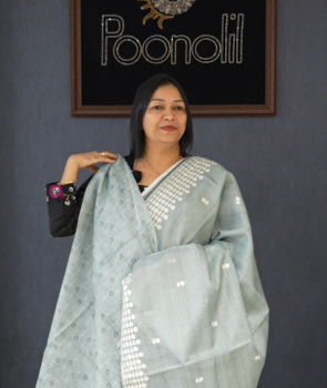 Net Cotta Saree- Blue shade Search code 3460