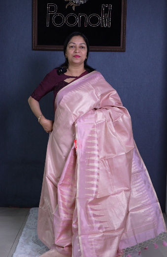 Tissue Saree- Pink Color search code 1519