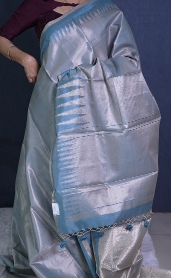 Tissue Saree- Powder blue Color search code 1520