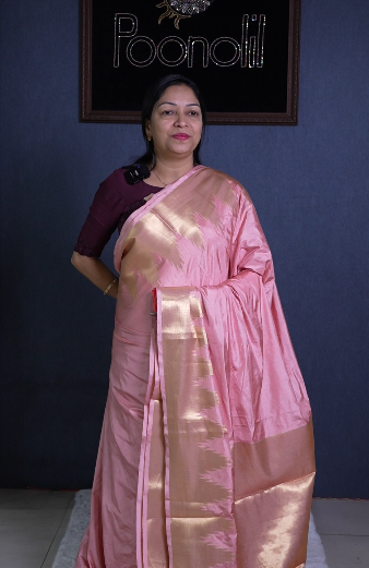 Semi Silk Saree -Blush pink  color Search code 1528